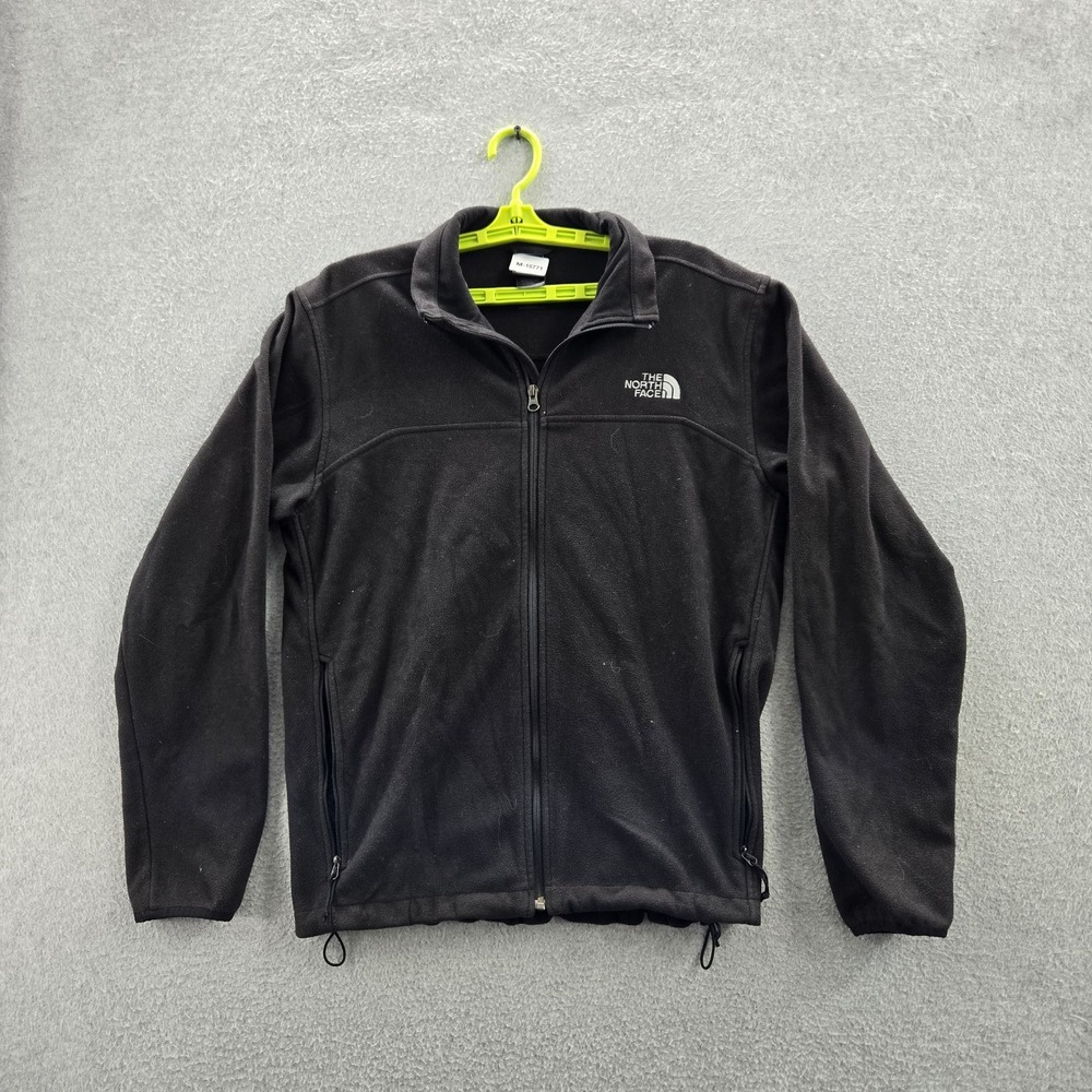 The North Face Men Jacket M Black Fleece Jacket Gorpcore Logo Zipper Long Sleeve